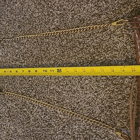 Rebecca Minkoff Edie embossed crocodile shoulder bag brown & gold hardware GUC ! - Picture 11 of 14